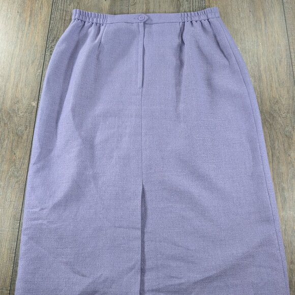 Le Suit Blazer Skirt Set Womens 8 Purple Short Sleeve Button Up Preppy Office - Picture 6 of 13